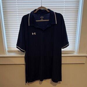 Under Armour Men's Dark Blue Polo with White Accents